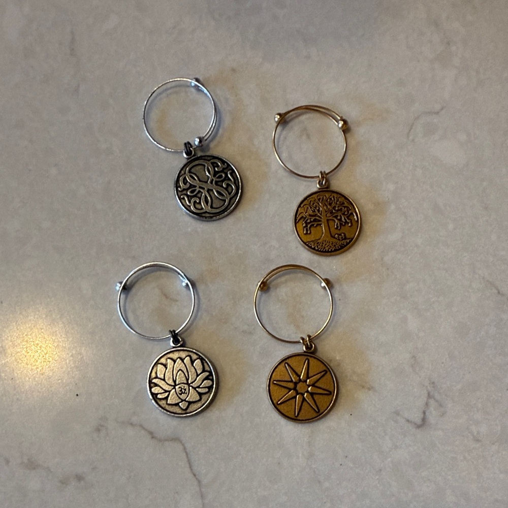 Alex and Ani Wine Glass Charms - Set of 4